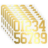 Stickers Numeros Dorados 10cm 8 Hojas 0-9 0