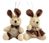 Mini Coelho Casal Marrom Pendente 10x6x5cm Enfeite De Páscoa 0