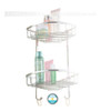 Repisa Estante Esquinero Doble Con Perchas Para Bañera Ducha Box Acero Inoxidable Calidad Decoracc® 1