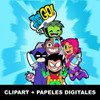 Super Kit Jóvenes Titanes Clipart Png Y Papeles 1