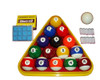 Kit Set Juego Bola Pool + Triangulo + 12 Tizas + 10 Punteras 0