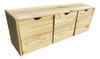 Juguetero 3 Cajones Ruedas Baul Pie Cama Madera Macizo 0