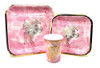 Platos  Unicornio Rosa Y Dorado 23 Cm  X 10 Unid Cumpleaños 1