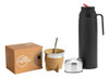 Set Matero Termo Acero Negro + Mate Termico Pampa Ecocuero 0