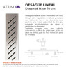 Rejilla Lineal Ducha Baño 70cm Atrim Desague Acero Diagonal 1