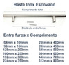 Puxador Móveis Haste Redonda Inox Escovado 224mm 02 Peças 6