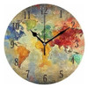Senya Redondo Colorido Mundo Diversidad Mapa Reloj De Pared 0