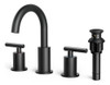 Canilla Bimando 3 Agujeros Baño 20cm C/drenaje Negro Mate 0
