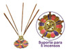 Incensário Dourado Colorido 5 Furos + 3 Incensos De Brinde 4