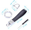 Llavero Cinta Cuero Negro Y Metal Diamantes Anillo Y Gancho 6 Llavero Cinta Cuero Negro Y Metal Diamantes Anillo Y Gancho 6