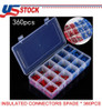 360 Pc Surtido Crimp Terminales Set Cableado Aislado Conecto 7
