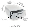 Gaveteiro Empilhável Rattan Transparente 26,5x33x14,5cm 2