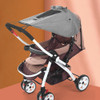 Cobertura De Guarda-sol Para Carrinho De Bebê Janela Cinza 3