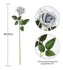 12 Rosas De Seda Artificiales Con Tallo Largo - Plata 1