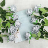 12 Rosas De Seda Artificiales Con Tallo Largo - Plata 6