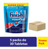 Combo Tabletas Lavavajillas Automatico Doypack Finish 30u X5 2