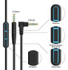 Reemplazar 2,5 A 3,5 Mm Audio Cable W/micrófono Para Comodid 3