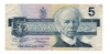 Canada Billete 5 Dolares Año 1986 P#95 0