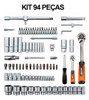 Kit Maleta Ferramentas Chave Catraca 94pç + 9 Soquete Canhão 1