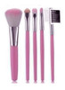 Set De 5 Pinceles Maquillaje Pelo Sintetico Color Rosa 3