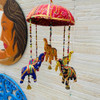 Móvil Decorativo 5 Elefantes C Techo De Tela Importado India 1
