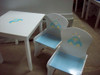 Juego De Mesa Y Dos Silloncitos De  Madera Para Niños 4