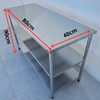 Bancada 80x40 Inox Industrial 2 Prateleiras Restaurante 1