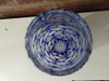 Florero Cristal Azul Tallado 2