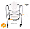 Silla Higienica Baño Portatil Ortopedico Rueda Freno Bandeja 7