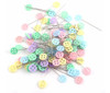 100 Alfinetes Cabeça Botão Cores Patchwork Costura Aplique 0