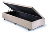 Base Box Baú Solteirinho 78x188x42cm Suede Bege 0