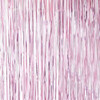 Cortina Metalizada Lluvia Rosa Pastel Guirnalda Flecos 1x2m 1