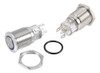 Boton Pulsador Metal 16mm Con Luz Led Sin Retencion Blanco 5