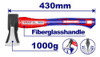 Hacha De Mano 1000grs Cabo 430mm Fibra Y Grip Emtop 1 Hacha De Mano 1000grs Cabo 430mm Fibra Y Grip Emtop 1