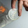 50 Etiquetas Transparentes 5x5cm Personalizadas Hotstamping 1