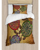 Ambesonne Turtle Duvet Cover Set, 3 Ocean Turtles Ethic Styl 0