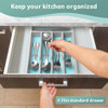 Organizador De Cubiertos Con 5 Compartimentos Gris Y Menta 3