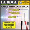 Cable Adaptador Pc Miniplug Hembra A 2 Miniplug Macho Cuo 4