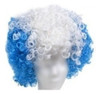 Peluca De Color Azul Con Blanco 26x21cm 2