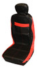 Funda Asiento Universal Negro/rojo Completo Ecocuero 1