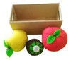 Cajon Con 3 Frutas De Tela Juguete Comiditas De Tela Jugar 1
