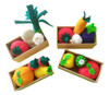 Cajon Con 3 Frutas De Tela Juguete Comiditas De Tela Jugar 3