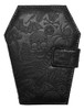 Cartera Vegana Ataúd Relieve Calavera Piel Sintética Negra 1