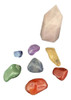 Ponta De Quartzo Rosa + Cristais Dos Chakras 0