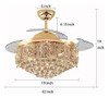 Kpibest Ventilador De Techo De Cristal De 42 Pulgadas Con Lu 1