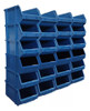 Kit 21 Caixa Box Gaveteiro Industrial Bin Azul N°7 16x22x30 0
