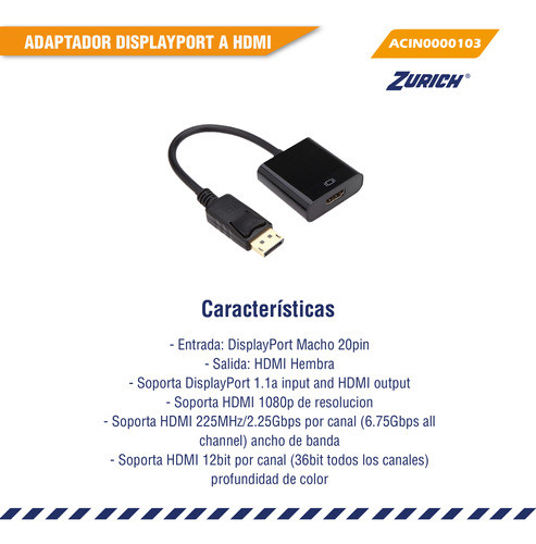 Zurich DisplayPort to HDMI Adapter - Main Image
