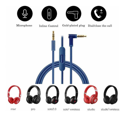 Audio Cable Beats By Dre Solo Microphone Replacement Audio Cable