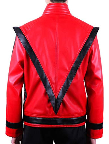 Mjb2c Michael Jackson Thriller Red Leather Jacket Costume