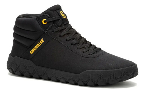 Caterpillar Hex Mid Canvas Black Boots1